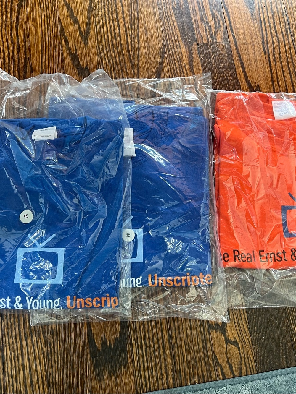 Ernst & Young EY Vintage shirt lot of 3 M 2 Blue and 1 Orange